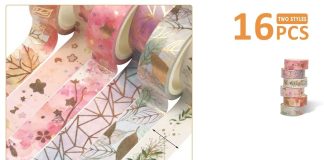 découvrez notre lot de 16 rouleaux de washi tape : des rubans adhésifs décoratifs parfaits pour le scrapbooking, le bullet journal et toutes vos créations diy. large choix de motifs et couleurs pour personnaliser vos projets !
