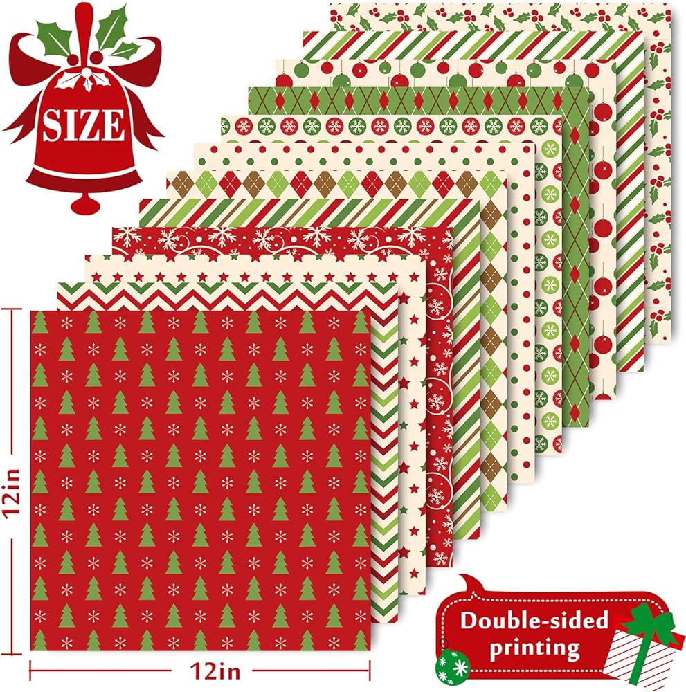 bloc papier scrapbooking noël 15x15 cm comprenant 24 feuilles avec 12 motifs festifs, idéal pour vos créations et décorations de fête.